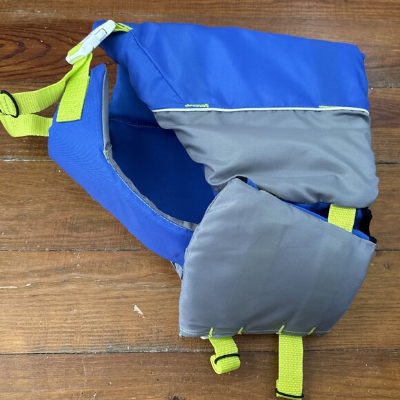 Neon Green & Blue Dog Swim Vest - Picture 5 of 7